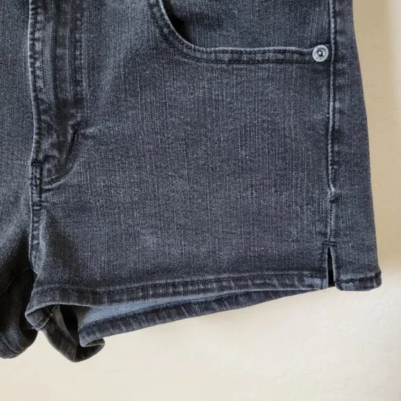 American Eagle Outfitters Hi-Rise Shortie Black Denim Jean Shorts - Picture 6 of 16